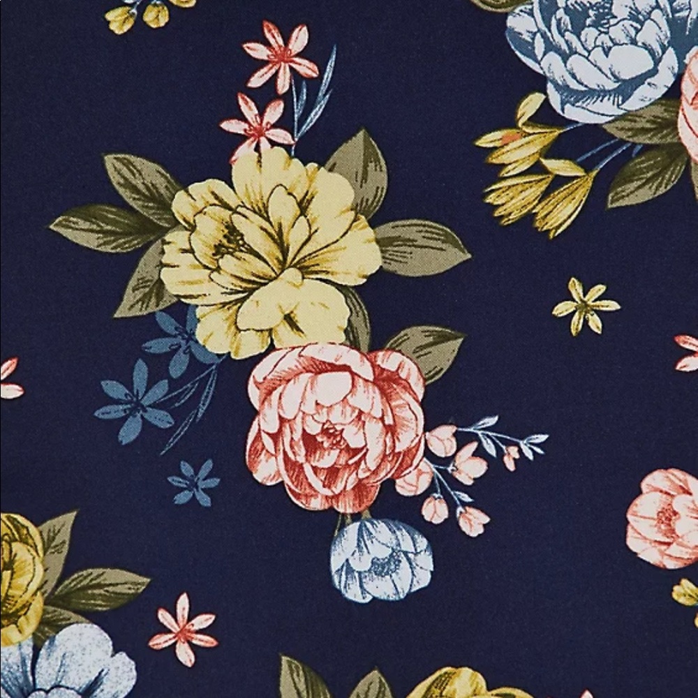 Torrid Navy Floral flare shirt - Picture 3 of 6
